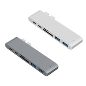 USB-C To HDMI Splitter Docking Station Card Reader, Specification： 6 in 1 Gray Eurekaonline