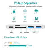 USB-C To HDMI Splitter Docking Station Card Reader, Specification： 6 in 1 Silver Eurekaonline