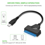 USB-C / Type-C 3.1 Male to SATA (15 Pin + 7 Pin) HDD Data Converter Cable, Length: 20cm Eurekaonline