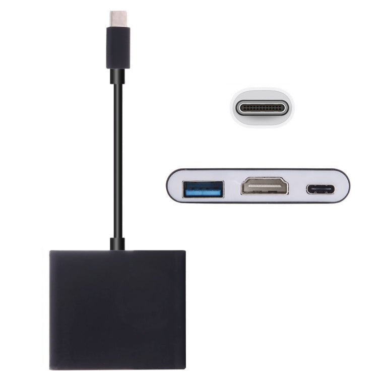  Type-C 3.1 Female & HDMI Female & USB 3.0 Female Adapter(Black) Eurekaonline