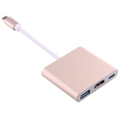 USB-C / Type-C 3.1 Male to USB-C / Type-C 3.1 Female & HDMI Female & USB 3.0 Female Adapter(Gold) Eurekaonline