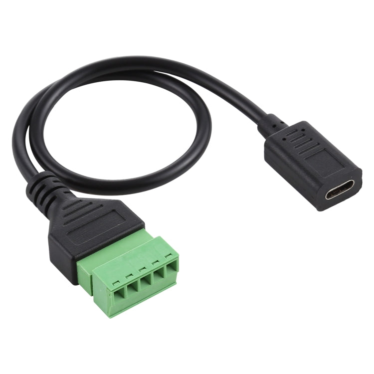  Type-C Female to 5 Pin Pluggable Terminals Solder-free USB Connector Solderless Connection Adapter Cable, Length: 30cm Eurekaonline