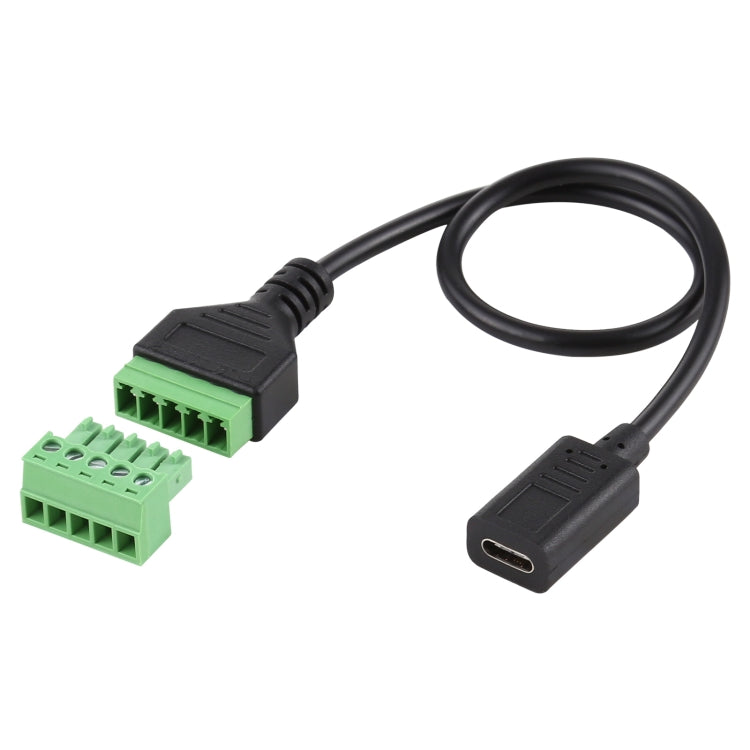  Type-C Female to 5 Pin Pluggable Terminals Solder-free USB Connector Solderless Connection Adapter Cable, Length: 30cm Eurekaonline