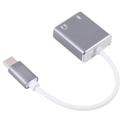 USB-C / Type-C to Jack 3.5mm Earphone Microphone Sound Card(Grey) Eurekaonline