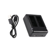 USB Dual Batteries Charger with Cable & Indicator Light for GoPro HERO9 Black / HERO10 Black(Black) Eurekaonline