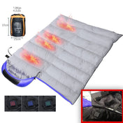 USB Electric Heating Down Cotton Sleeping Bag 3-speed Temperature Adjustment (180+30)x75cm(Blue) Eurekaonline