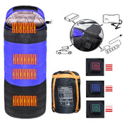 USB Electric Heating Down Cotton Sleeping Bag 3-speed Temperature Adjustment (180+30)x75cm(Orange) Eurekaonline