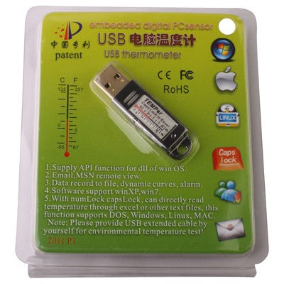 USB Thermometer / Embedded Digital PC Sensor, Temperature Range: -67 Degrees Fahrenheit to 257 Degrees Fahrenheit Eurekaonline