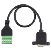 USB Type-B Female Plug to 5 Pin Pluggable Terminals Solder-free USB Connector Solderless Connection Adapter Cable, Length: 30cm Eurekaonline