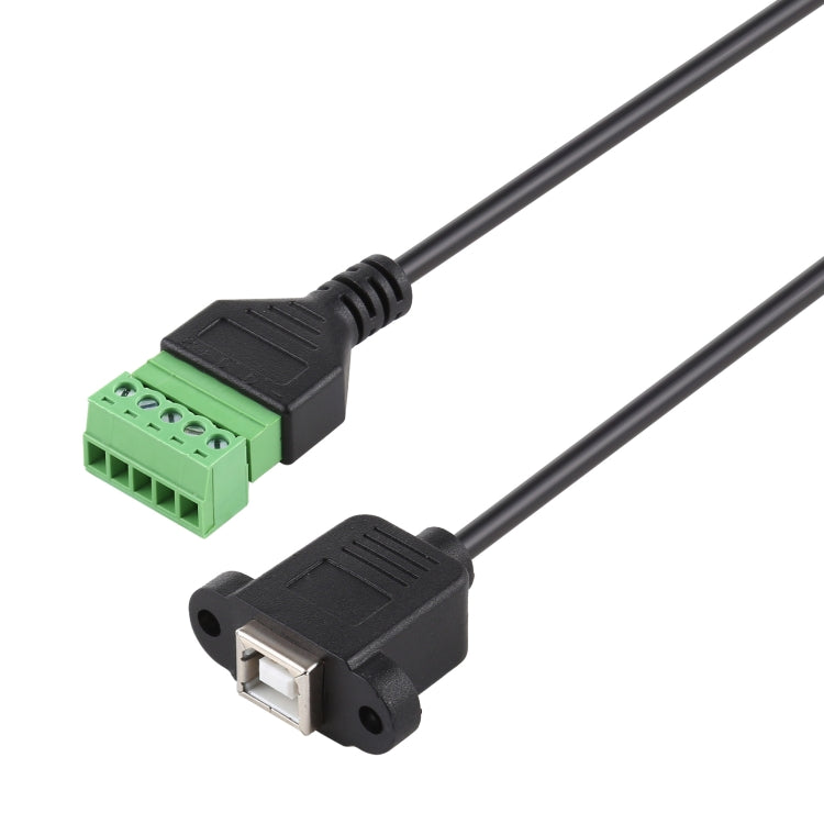 USB Type-B Female Plug to 5 Pin Pluggable Terminals Solder-free USB Connector Solderless Connection Adapter Cable, Length: 30cm Eurekaonline