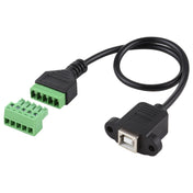 USB Type-B Female Plug to 5 Pin Pluggable Terminals Solder-free USB Connector Solderless Connection Adapter Cable, Length: 30cm Eurekaonline