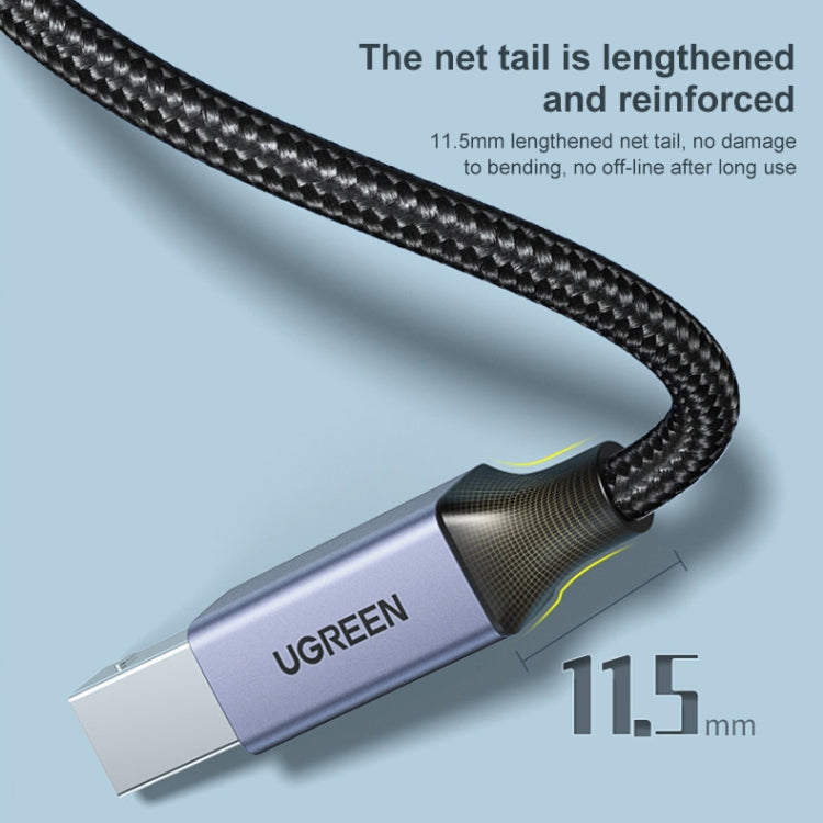 Ugreen Type-C / USB-C to Type-B Printer Nylon Braid Connect Data Cable, Length: 1.5m Eurekaonline