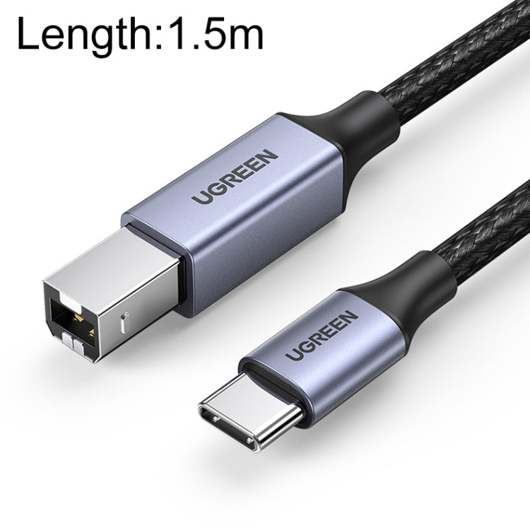  USB-C to Type-B Printer Nylon Braid Connect Data Cable, Length: 1.5m Eurekaonline