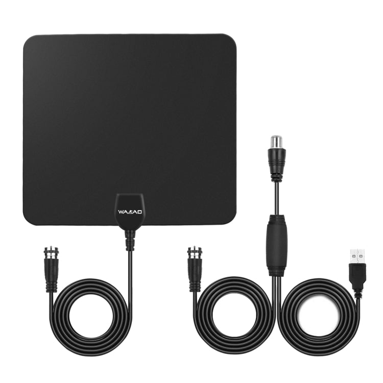 Ultra-thin Indoor HD Digital TV Antenna with 50 Miles Long Range Amplifier(Black) Eurekaonline