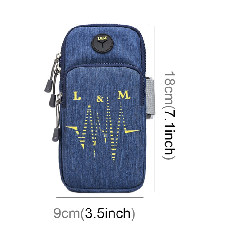 Universal 6.2 inch or Under Phone Zipper Double Bag Multi-functional Sport Arm Case with Earphone Hole, For iPhone, Samsung, Sony, Oneplus, Xiaomi, Huawei, Meizu, Lenovo, ASUS, Cubot, Ulefone, Letv, DOOGEE, Vkworld, and other Smartphones(Blue) Eurekaonline