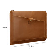 Universal Genuine Leather Business Zipper Laptop Tablet Bag For 12 inch and Below(Brown) Eurekaonline