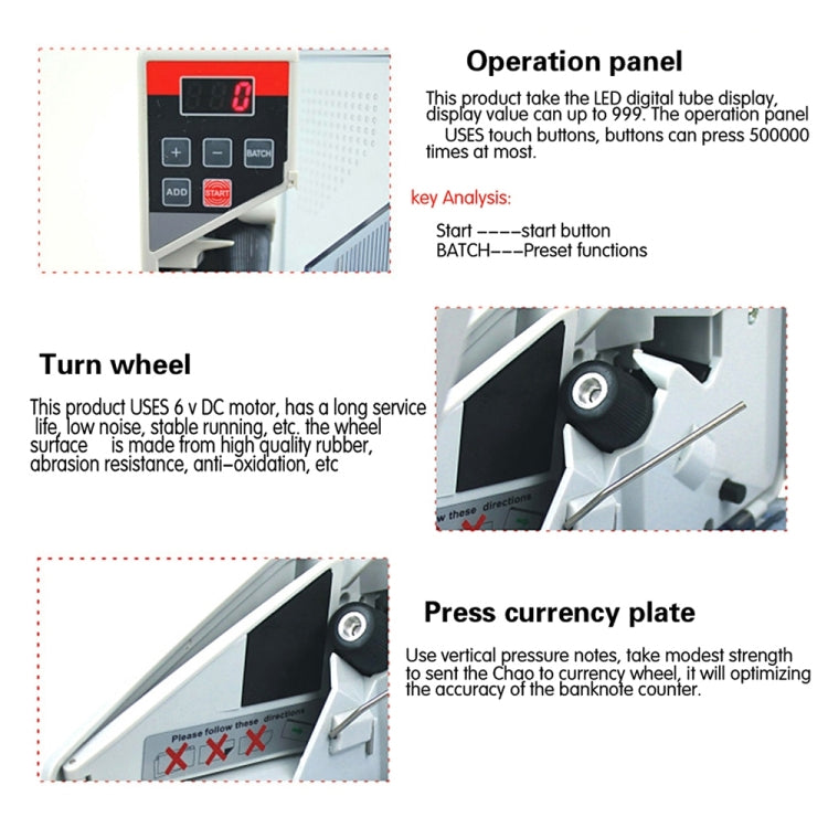 V40 Handheld Mini Portable Small Money Counting Machine, Specification: EU Plug Eurekaonline