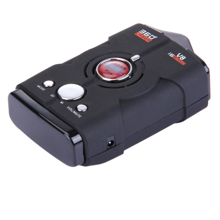 V8 Black 180 Degrees Full-Band Scanning Advanced Radar Detectors and Laser Defense Systems, Built-in Loud Speaker (English Only), Detectable Distance: 200-400m(Black) Eurekaonline