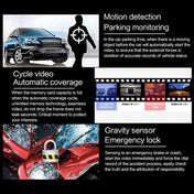 V8 HD 3 inch Car Night Vision Driving Recorder Hisilicon Scheme with 1080P Rear Camera Eurekaonline