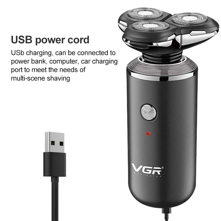VGR V-317 5W USB Omnidirectional Three-dimensional Floating Three-network Electric Shaver Eurekaonline