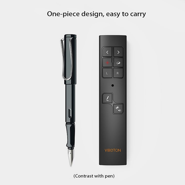 VIBOTON PP930 2.4GHz Multimedia Presentation Remote PowerPoint Clicker Wireless Presenter Handheld Controller Flip Pen, Control Distance: 30m(Black) Eurekaonline