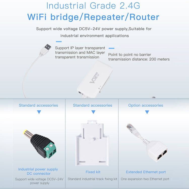 VONETS VAP11G-500S High Power CPE 20dbm Mini WiFi 300Mbps Bridge WiFi Repeater Signal Booster, Outdoor Wireless Point to Point, No Abstacle(White) Eurekaonline