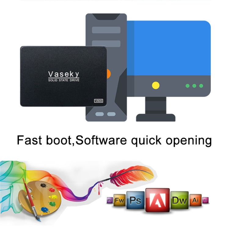 Vaseky V800 256GB 2.5 inch SATA3 6GB/s Ultra-Slim 7mm Solid State Drive SSD Hard Disk Drive for Desktop, Notebook Eurekaonline