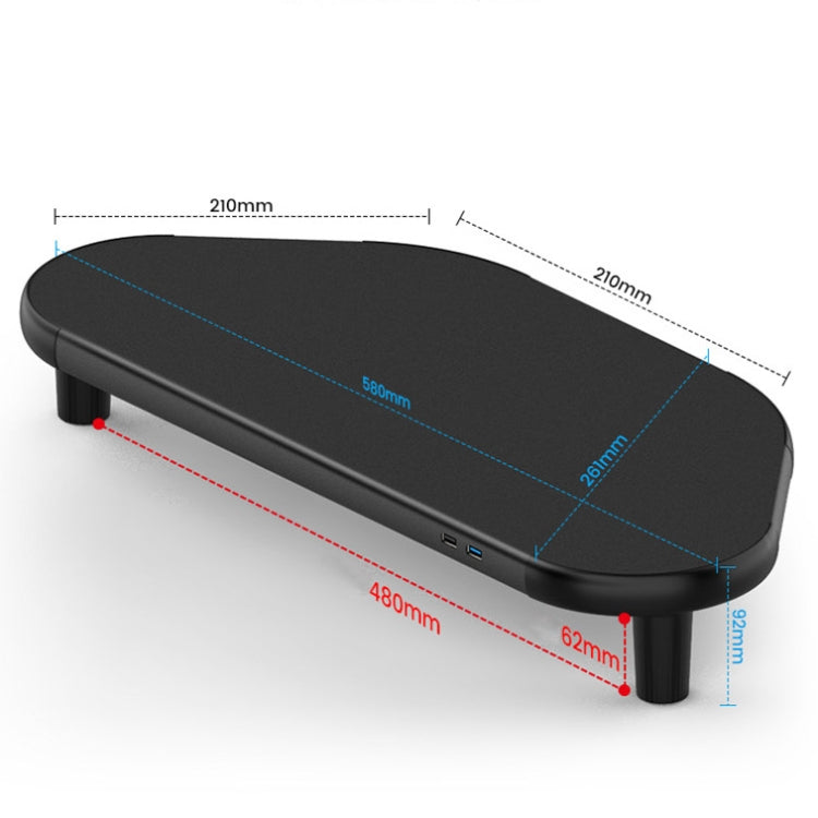 Vaydeer ZGP011 Metal Corner Computer Monitor Raised Rack(USB3.0+3 x USB2.0) Eurekaonline