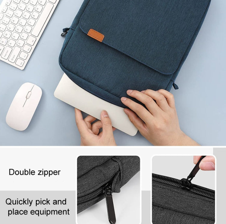 Vertical Laptop Bag Handheld Shoulder Crossbody Bag, Size: 13.3 Inch(Deep Blue) Eurekaonline