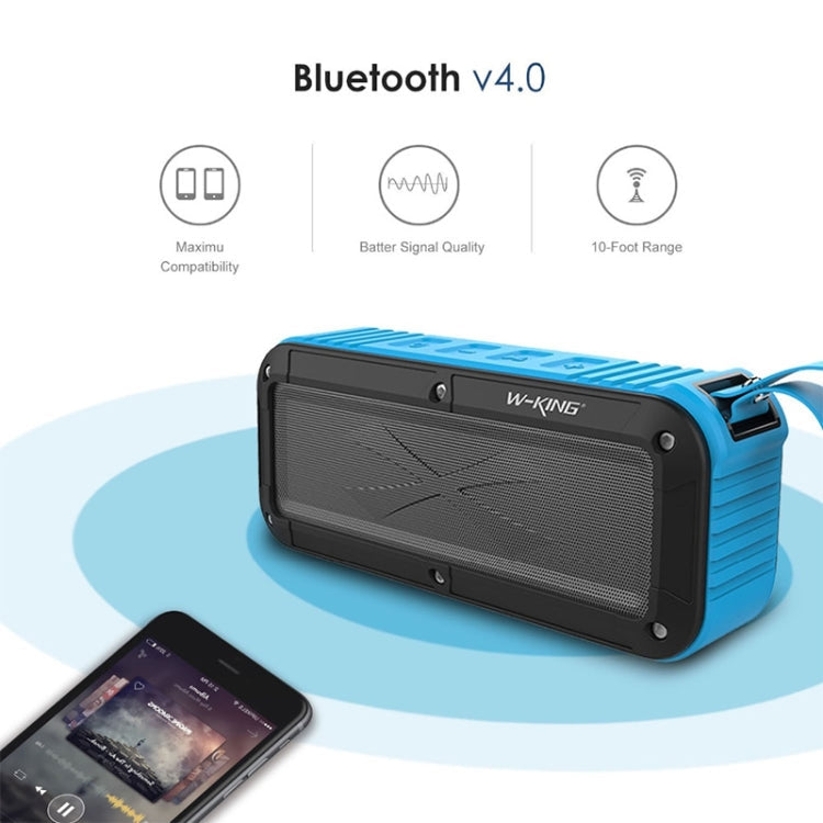 W-KING S20 Loudspeakers IPX6 Waterproof Bluetooth Speaker Portable NFC Bluetooth Speaker for Outdoors / Shower / Bicycle FM Radio (Black) Eurekaonline