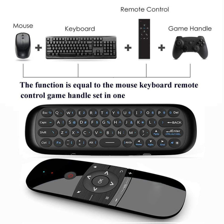 W1 Wireless QWERTY 57-Keys Keyboard 2.4G Air Mouse Remote Controller with LED Indicator for Android TV Box, Mini PC, Smart TV, Projector, HTPC, All-in-one PC / TV Eurekaonline