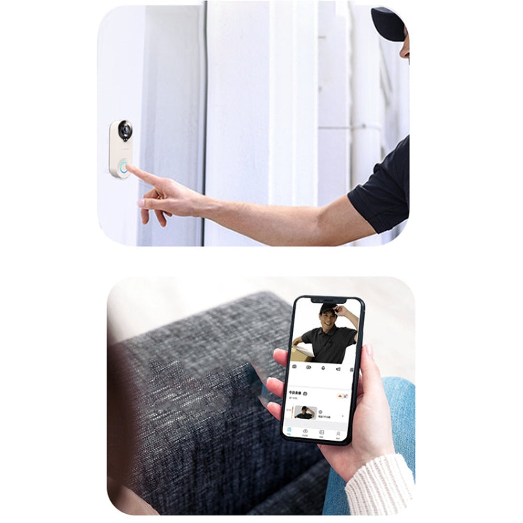 W3 150 Degree Wide Angle 1080P Smart Doorbell Set(White) Eurekaonline