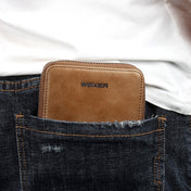 WEIXIER W98 Men Hand Take Short Wallet Zipper Bag(Black) Eurekaonline