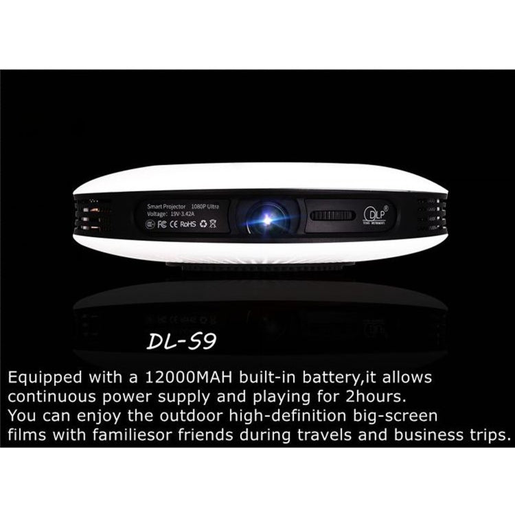 WEJOY DL-S9 1280x720P 300 Lumens Portable Home Theater LED HD Digital Projector, Android 6.0, 2G+16GB, EU Plug Eurekaonline
