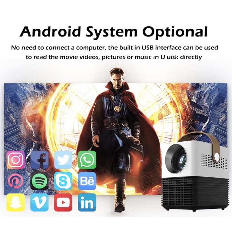 WEJOY L7 854x480P 100 ANSI Lumens Portable Home Theater LED HD Digital Projector with Battery, Android 6.0, 1G+8G, EU Plug Eurekaonline