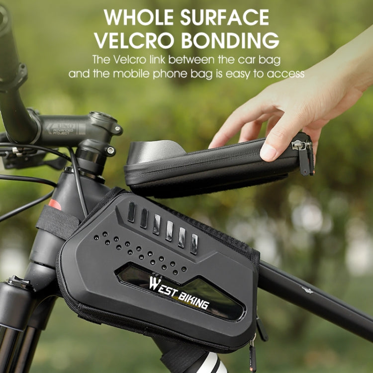 WEST BIKING Bicycle TPU Hard Shell Front Beam Bilateral Mobile Phone Bag(Black) Eurekaonline