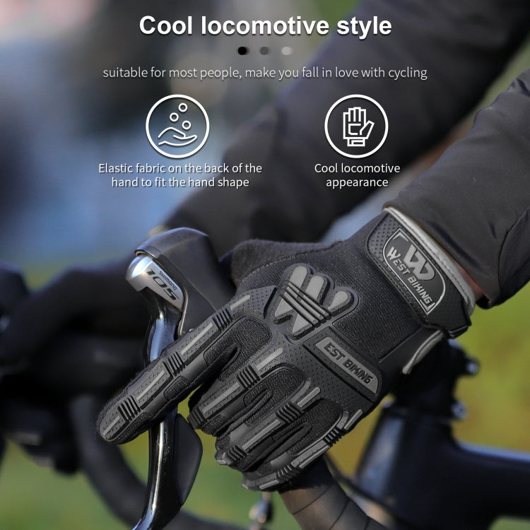 WEST BIKING YP0211208 Riding Gloves Motorcycle Bike Long Finger Non-Slip Touch Screen Gloves, Size: XL(Black) Eurekaonline