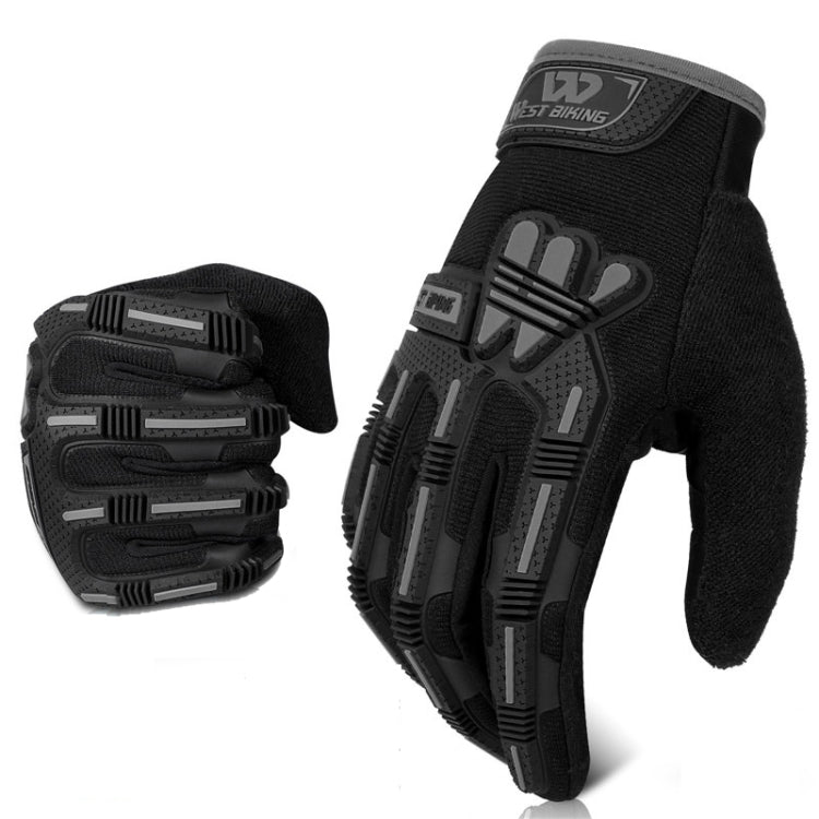 WEST BIKING YP0211208 Riding Gloves Motorcycle Bike Long Finger Non-Slip Touch Screen Gloves, Size: XL(Black) Eurekaonline