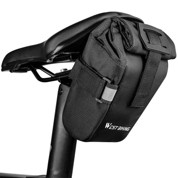 WEST BIKING YP0707249 Bicycle Folding Tail Bag Riding Equipment(Black) Eurekaonline