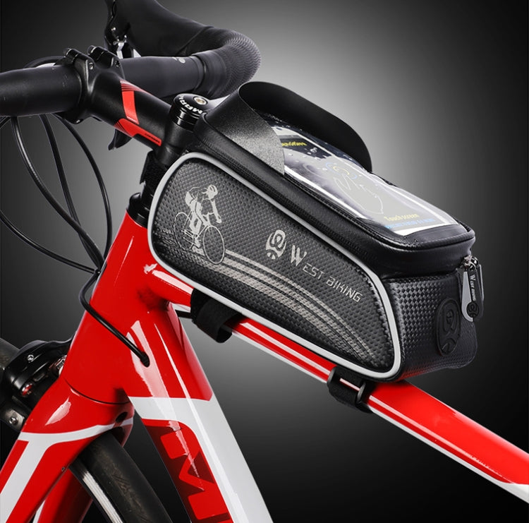 West Biking 1.5l Bicycle Anti-Light  Bag Riding Front Bag Mobile Phone Bag Boarding Bag Waterproof Bag Eurekaonline