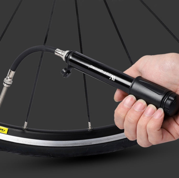 West Biking Bicycle High Pressure Pump Mini Portable Basketball Inflator With Hose(Black) Eurekaonline