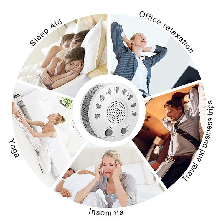 White Noise Machine Sleep Aid Device Improves Sleeping with Nine Timed Music(White) Eurekaonline