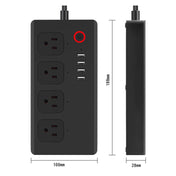 WiFi 10A SM-SO301-U 2500W 4 Holes + 4 USB Smart Power Strip, US Plug(Black) Eurekaonline