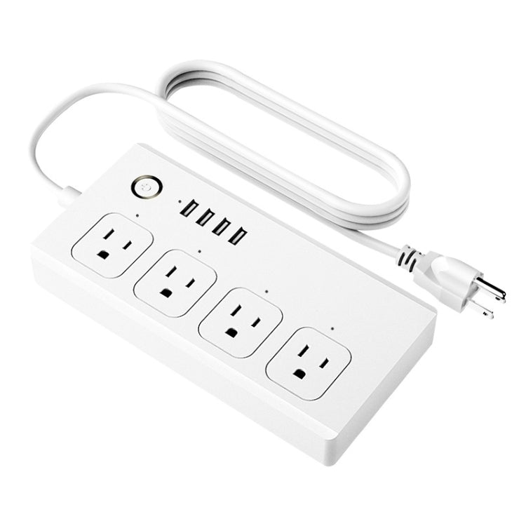 WiFi 10A SM-SO301-U 2500W 4 Holes + 4 USB Smart Power Strip, US Plug(White) Eurekaonline