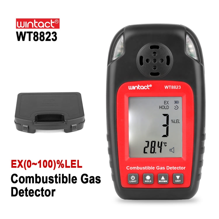 Wintact WT8823 Combustible Gas Alarm Detector Gas Leakage Flammable Natural Digital LCD Display Gas Leak Detector Monitor Gas Analyzer Eurekaonline
