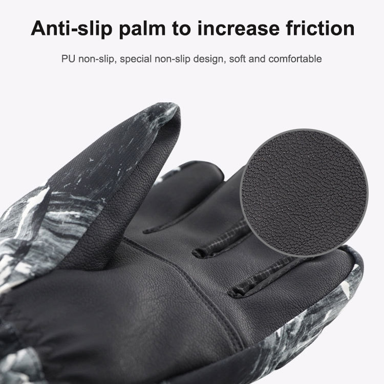 Winter Thermal Ski Gloves Outdoor Waterproof Velvet Gloves Thickening Touch Screen Motorcycle Gloves, Size: L(Black) Eurekaonline