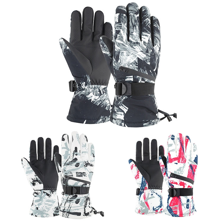 Winter Thermal Ski Gloves Outdoor Waterproof Velvet Gloves Thickening Touch Screen Motorcycle Gloves, Size: L(Black) Eurekaonline