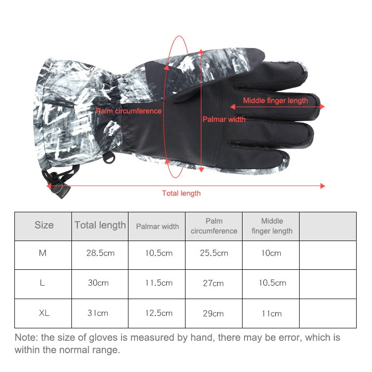 Winter Thermal Ski Gloves Outdoor Waterproof Velvet Gloves Thickening Touch Screen Motorcycle Gloves, Size: L(Black) Eurekaonline