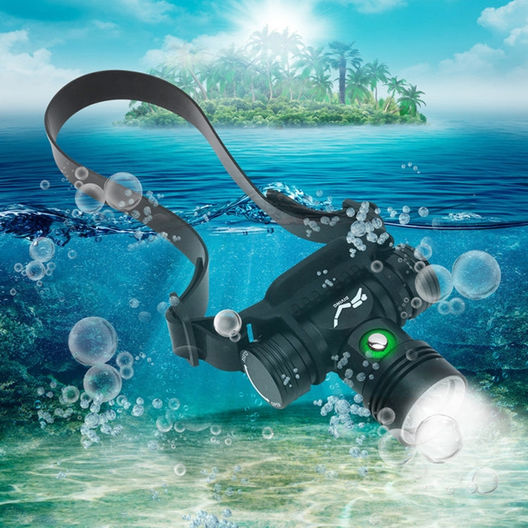 YWXLight 60m Underwater Photography Video Fill-up Headlight Diving Flashlight with Battery Display Function(Headlight) Eurekaonline