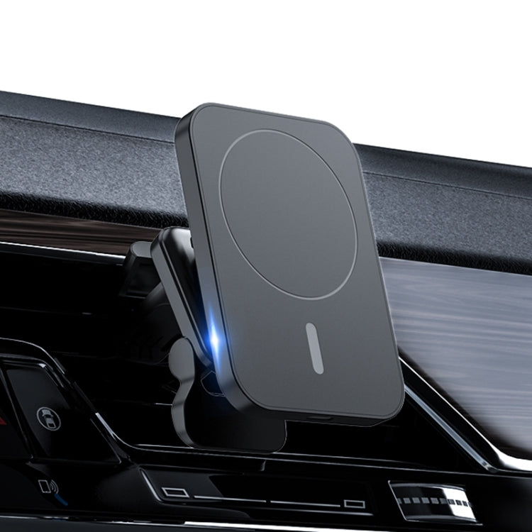 adj-987 15W Magsafe Magnetic Car Air Outlet Wireless Charger with LED Indicator(Black) Eurekaonline